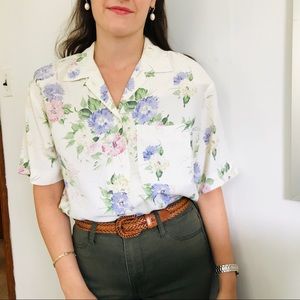 Vintage One-Pocket Floral Button Down